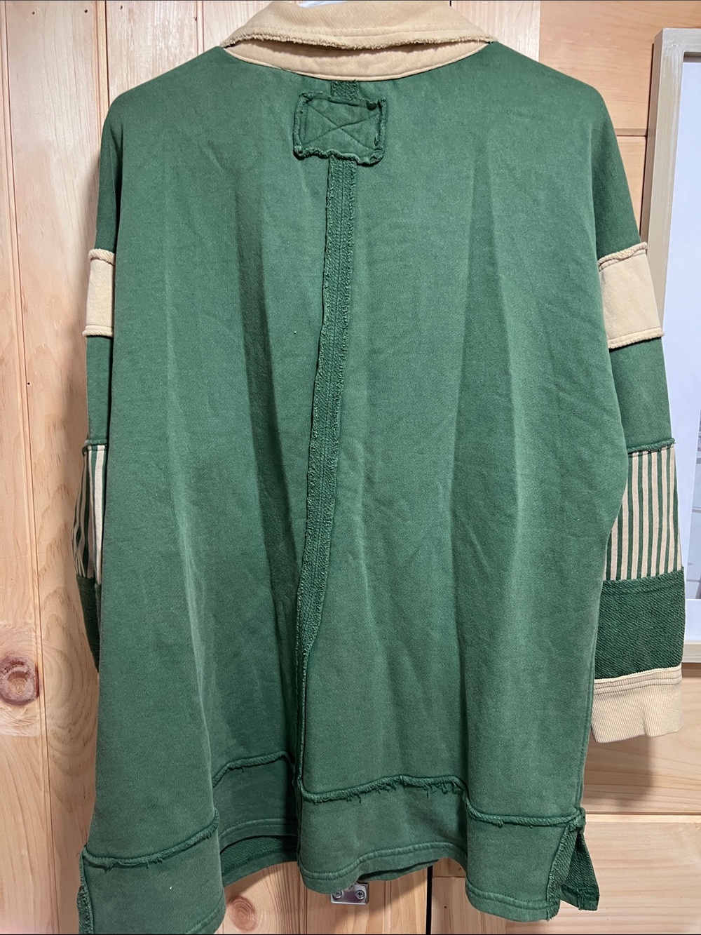 We The Free Olive Green and Cream Collared Pullover - Picture 6 of 7